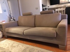 Divano Arketipo, 3/4 posti, in tessuto, tortora, lavabile 