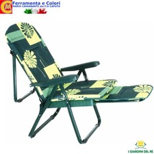 Sedia Sdraio Imbottita Pieghevole Letto Prendisole Giardino Tropea 6 Posizioni