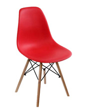 Sedie Nordica Design Polipropilene Gambe Legno Metallo Cucina Studio Salotto RED