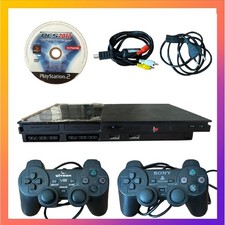 Console Playstation 2 PS2 Slim Nera SCPH-90004 Usata + 2 Controller  + Gioco