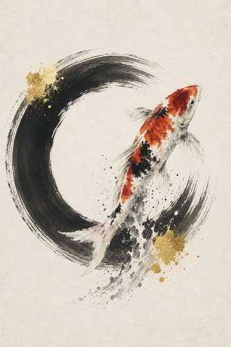 Arte parete giapponese enso - giapponese,