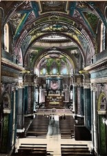 Cartolina interno Santuario Madonna Pompei Napoli viaggiata