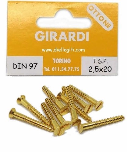 Vite legno ottone testa - in,