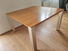 Tavolo Quadrato 126cm Legno lamellare GAMBE ACCIAIO 