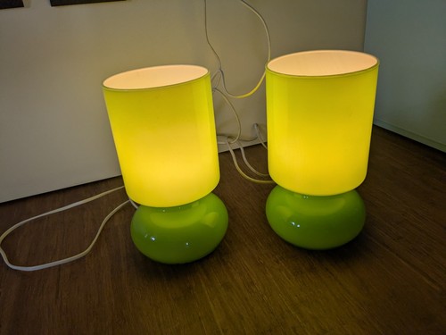 Coppia lampade tavolo vetro - coppia,