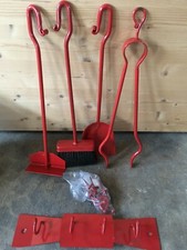 Palazzetti ceppo 4 utensili x camino rosso da appendere campionario rappresentan