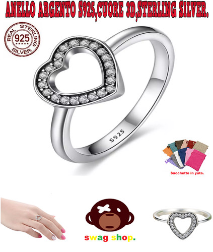Anello argento s925 cuore - anello,