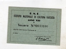 1943 Tessera PNF Ventennio