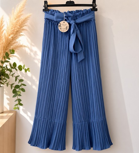 Pantaloni donna plissé blu - , a