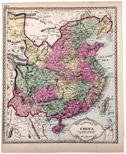 Cina 1887 mappa originale - cina,