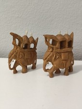 Coppia Elefanti in Legno di