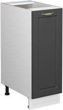 Armadio Cucina Dispensa Alto Fame-Line, Antracite-Oro/Bianco, 30 Cm Senza Piano 