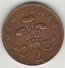 ROYAUME-UNI  2 New Pence