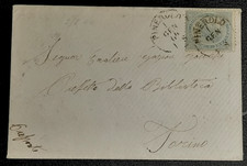 1864-Regno d'Italia  15 Cent. azzurro chiaro, su busta da Pinerolo per Torino