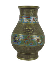 VASO CINESE IN BRONZO SMALTO