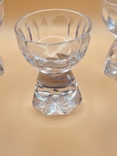 5 Bicchieri da liquore cordiali vintage con piedistallo in cristallo taglio - base esagonale