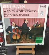 ROSTROPOVICH RICHTER Beethoven Philips HI-FI Stereo 835 182/3 AY ED1 Maroon NM