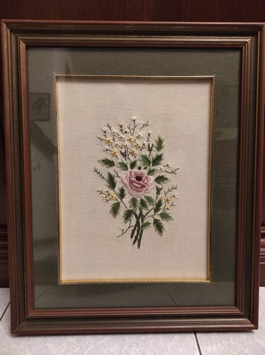 Quadro con fiori - , ricamo