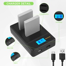 2 pezzi batteria 1,8 Ah EN-EL5