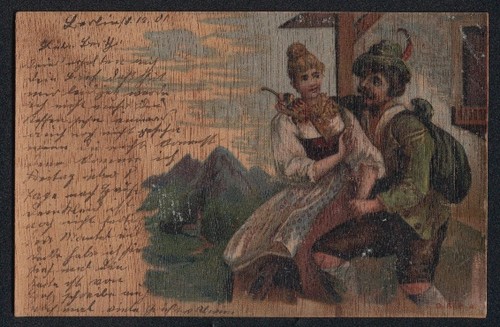 Cartolina imitazione legno