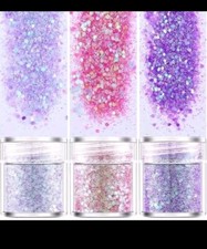 Glitter per Unghie Viola Rosa