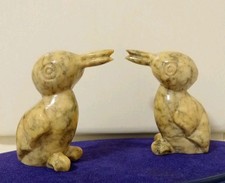 COPPIA PINGUINI IN ALABASTRO VINTAGE 