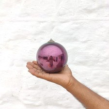 Antico Kugel 4.5 " Ametista Vetro Sfera Rotondo Natale Ornamento Germania Raro