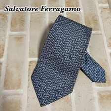 Cravatta collo Salvatore Ferragamo volpe marina 100% seta Made in Italy