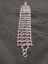 Bracciale in Argento 925 con Ametista, Artigianale, Nuovo, con Astuccio