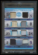 Mazza maglia 2023 Leaf Dream Team 8 Babe Ruth Joe Dimaggio Maris Jeter Berra /6 SP