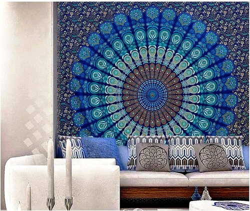 Arazzo turchese blu mandala