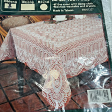 Tovaglia bianca vinile uncinetto pizzo tavola centrino rettangolare 54x72 nuova vecchio magazzino