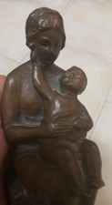 EZIO TRAPASSI ANTICA SCULTURA BRONZO MATERNITÀ SIENA