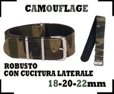 WATCH STRAPS ARMBAND CORREA DE RELOJ NYLON CAMOUFLAGE MILITARY GREEN 18-20-22mm