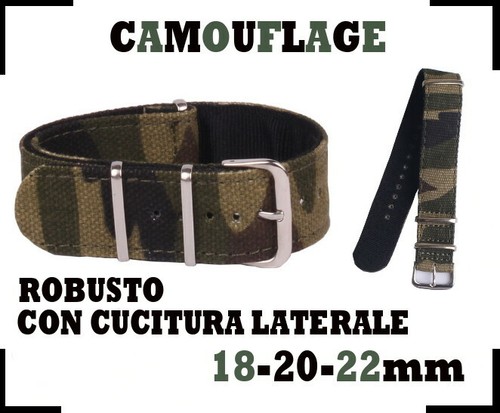 Cinturino orologio nylon tela - orologio,