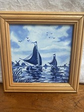 Vintage Framed Delft Style