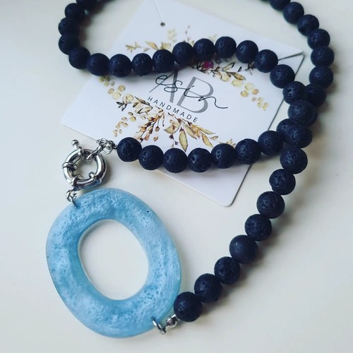 Collana con pietre - pietre, lava