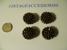 Bottoni vintage in resina 4 pz color bronzo effetto perline