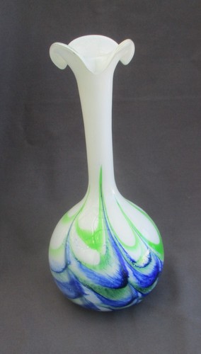 Vaso murano bianco blu verde - murano,