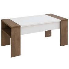 Tavolino da Caffè Scomparto Sollevabile 98x50x42 cm Noce Salvaspazio