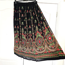 Maxi gonna donna nera colorata