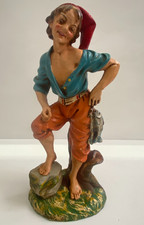 STATUINA PRESEPE VINTAGE IN CARTAPESTA "PESCATORE" serie cm.30 Ditta FONTANINI