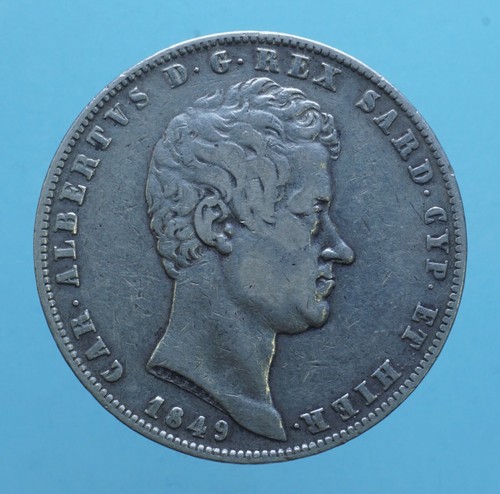 Carlo alberto lire 1849 - 5,