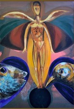 Bruno Ceccobelli-serigrafia Cm.77x56-firma+tiratura (21/99)+anno (991) al fronte