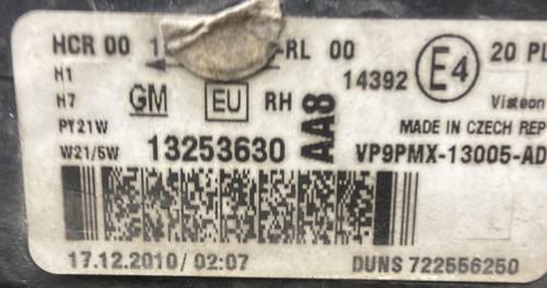 Faro anteriore destro per opel - faro,