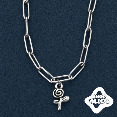 Collana rosa argento - argento,,