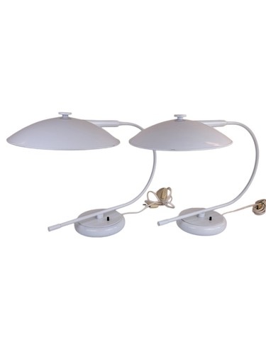 Coppia lampade metallo bianco - lampade,