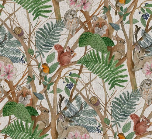 Woodland creatures tessuto - woodland,