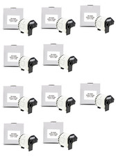 10 ROTOLI ETICHETTE ADESIVE DK-22205 COMPATIBILI BROTHER 62mm x 30,48mt QL-500