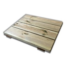 Pedana doccia antiscivolo in legno 60x60cm in pino impregnato, spessore 5 cm